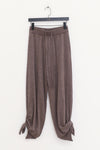 SWAYING 25 Fall/Winter Collection: Knotted-detail Wool Tapered Pants (SW-SW25AW3B12C2S2-HZ) - Gray-Brown